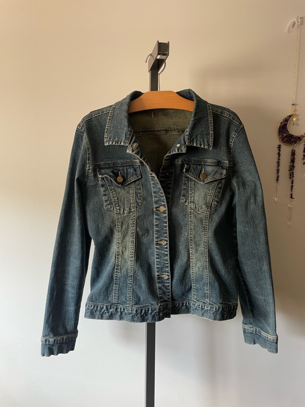 90s Y2K Vintage Point Zero Jeans Studded Trucker Denim Jean Jacket Western Moto